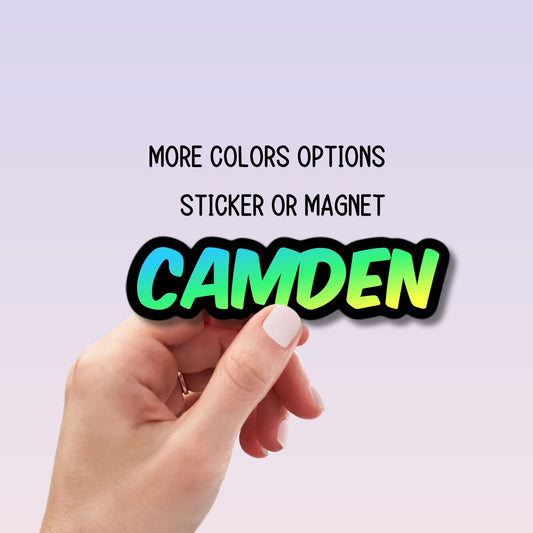Tumbler name sticker Retro font name sticker Gradient color Name sticker Personalized name Water bottle sticker Custom Kids name sticker