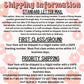 a poster with instructions for shipping information