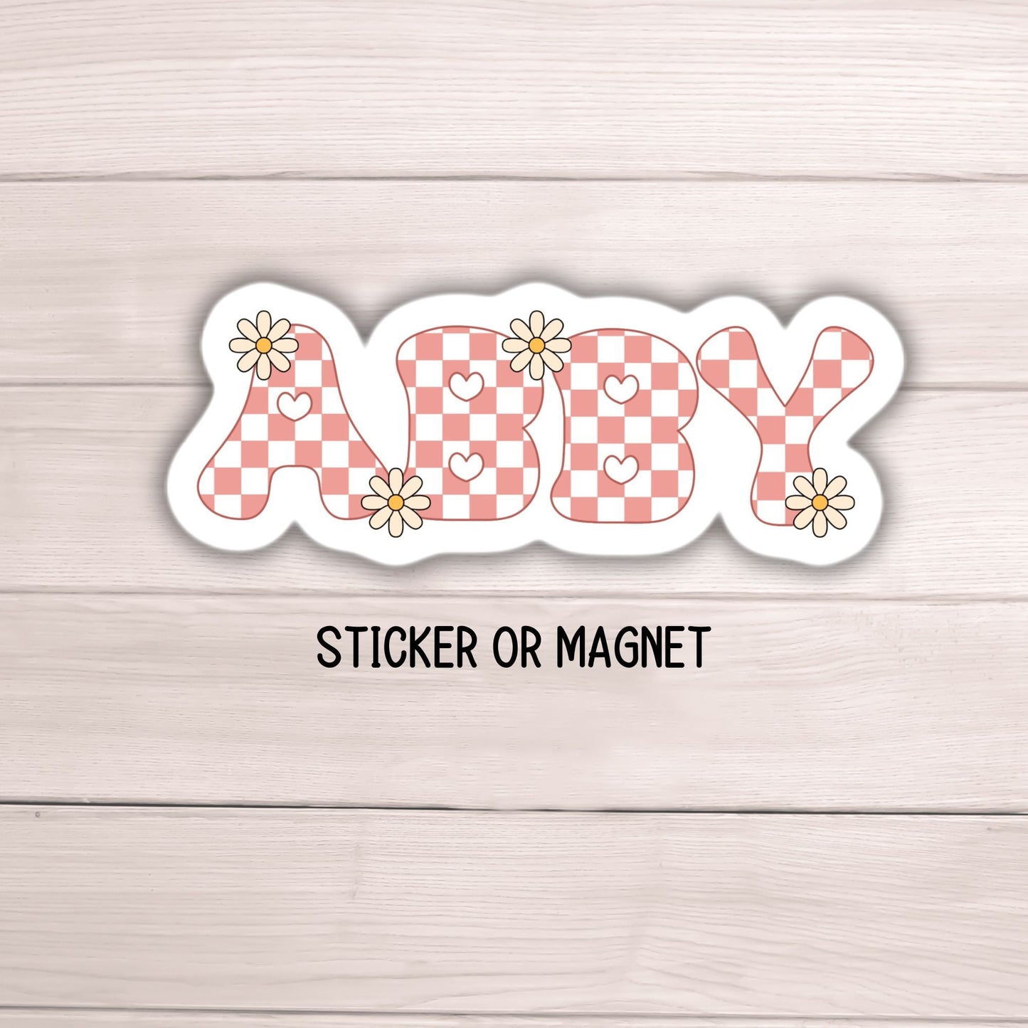Personalized name Retro name sticker Custom name sticker Floral Name sticker Water bottle sticker Daisy name  Kids name sticker lap top