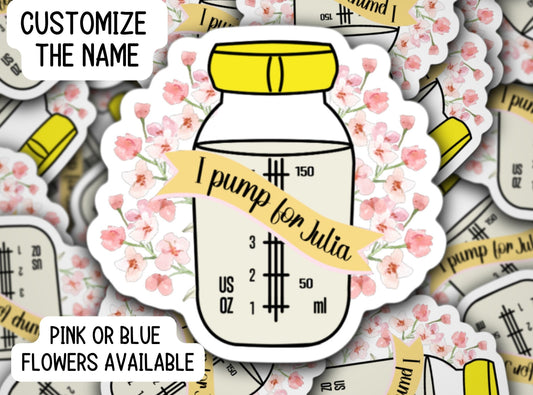 Personalized breastfeeding sticker, breastmilk sticker, pumping mom sticker, baby name sticker, magnet, liquid gold, new mom gift, mama