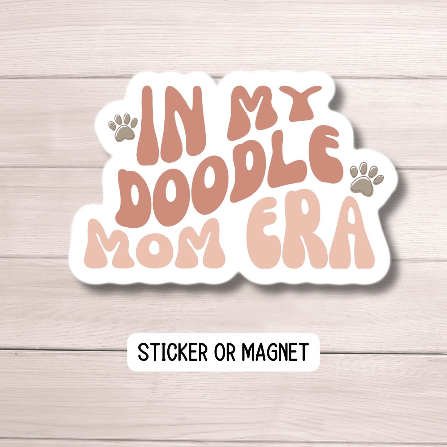 Era retro Golden Doodle Sticker Pet sticker Doodle sticker Goldendoodle Sticker Labradoodle Bernedoodle Doodle mom dog mom gift wavy font