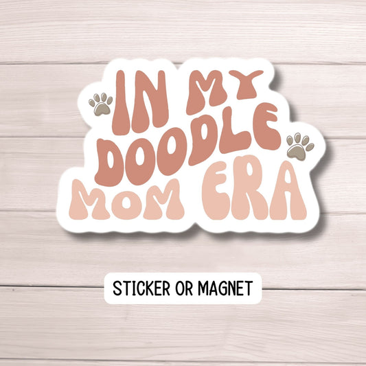 Era retro Golden Doodle Sticker Pet sticker Doodle sticker Goldendoodle Sticker Labradoodle Bernedoodle Doodle mom dog mom gift wavy font