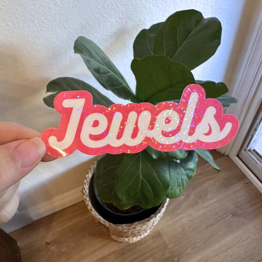 Holographic custom script name sticker