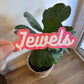 Holographic custom script name sticker
