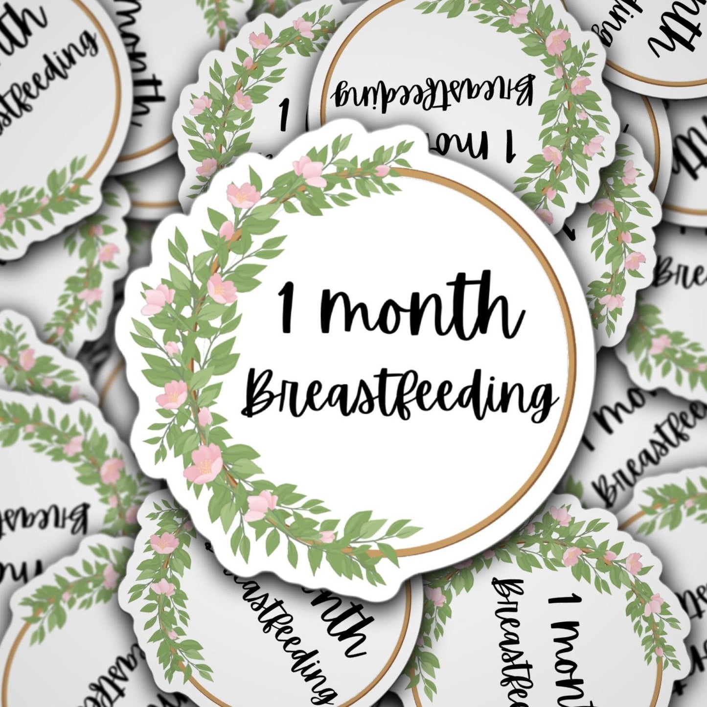 Breast feeding mile stone stickers, mom stickers, pumping mom sticker, nursing sticker, wreath sticker, breastfeeding, 1 year breastfeeding
