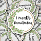 Breast feeding mile stone stickers, mom stickers, pumping mom sticker, nursing sticker, wreath sticker, breastfeeding, 1 year breastfeeding