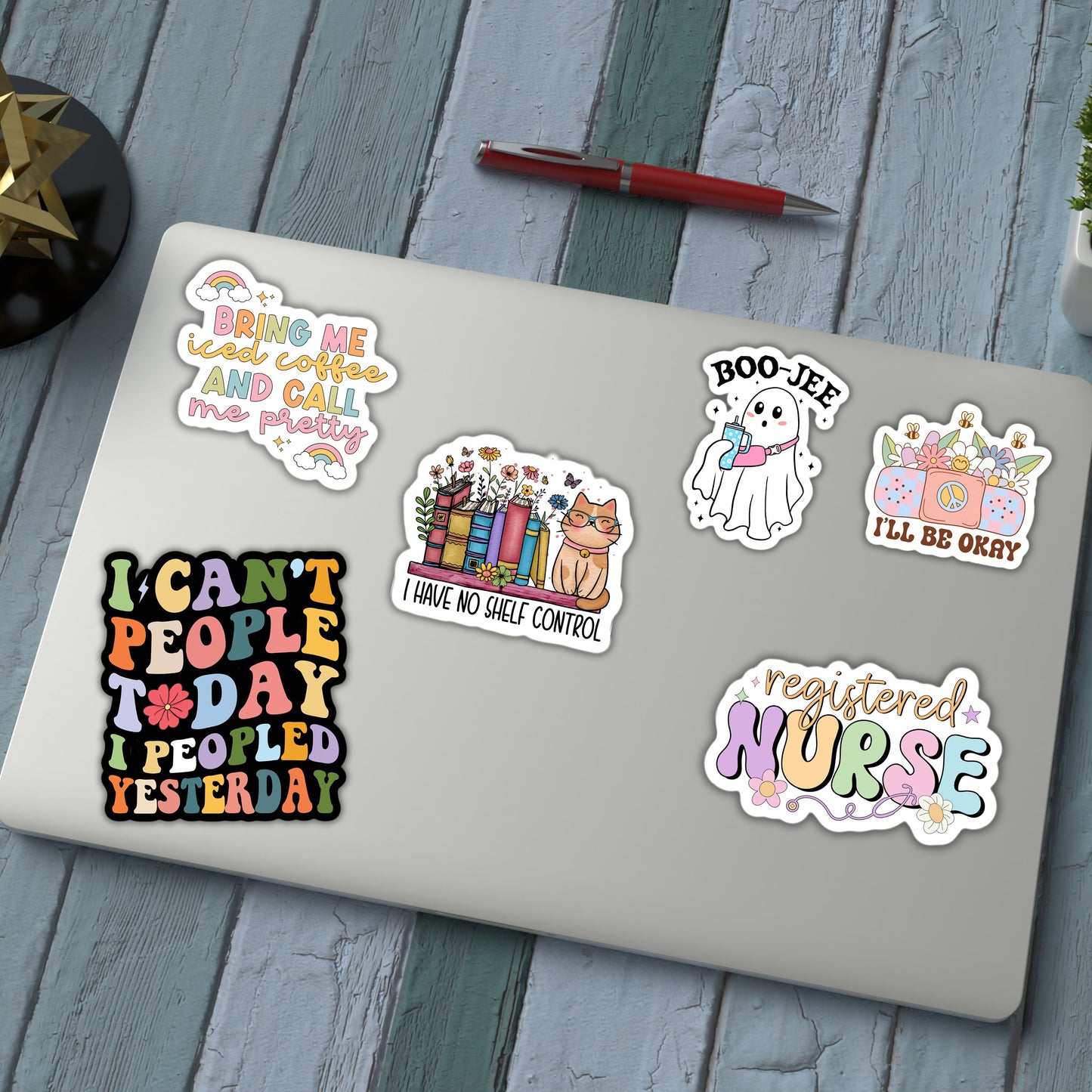 I cant people today retro funny sticker introvert gift Anxiety sarcastic quote water bottle notebook Magnet fridge Tumbler cup gift mental