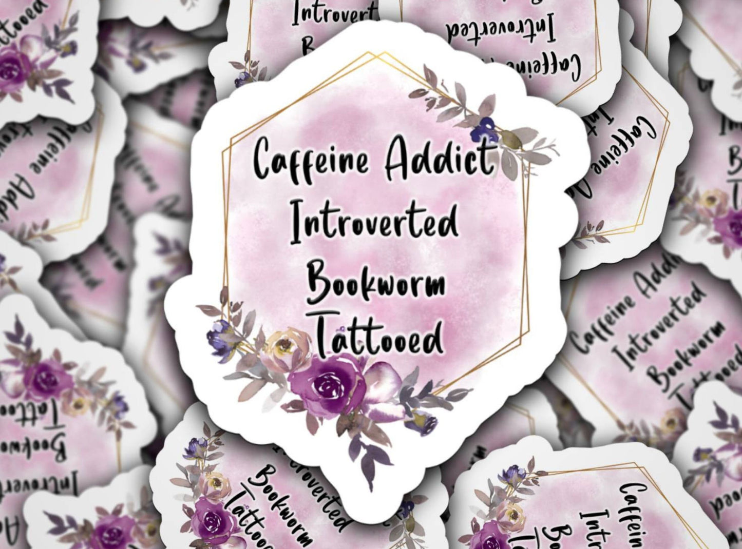 Book lover sticker magnet tattooed book worm Smut Caffeine lover Dark Romance booktok Bookish Gift Reader E reader Laptop water bottle