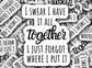 I have it all together, funny sticker, hot mess, i swear I have it together, water bottle sticker, funny quotes, magnet, locker magnet, gift