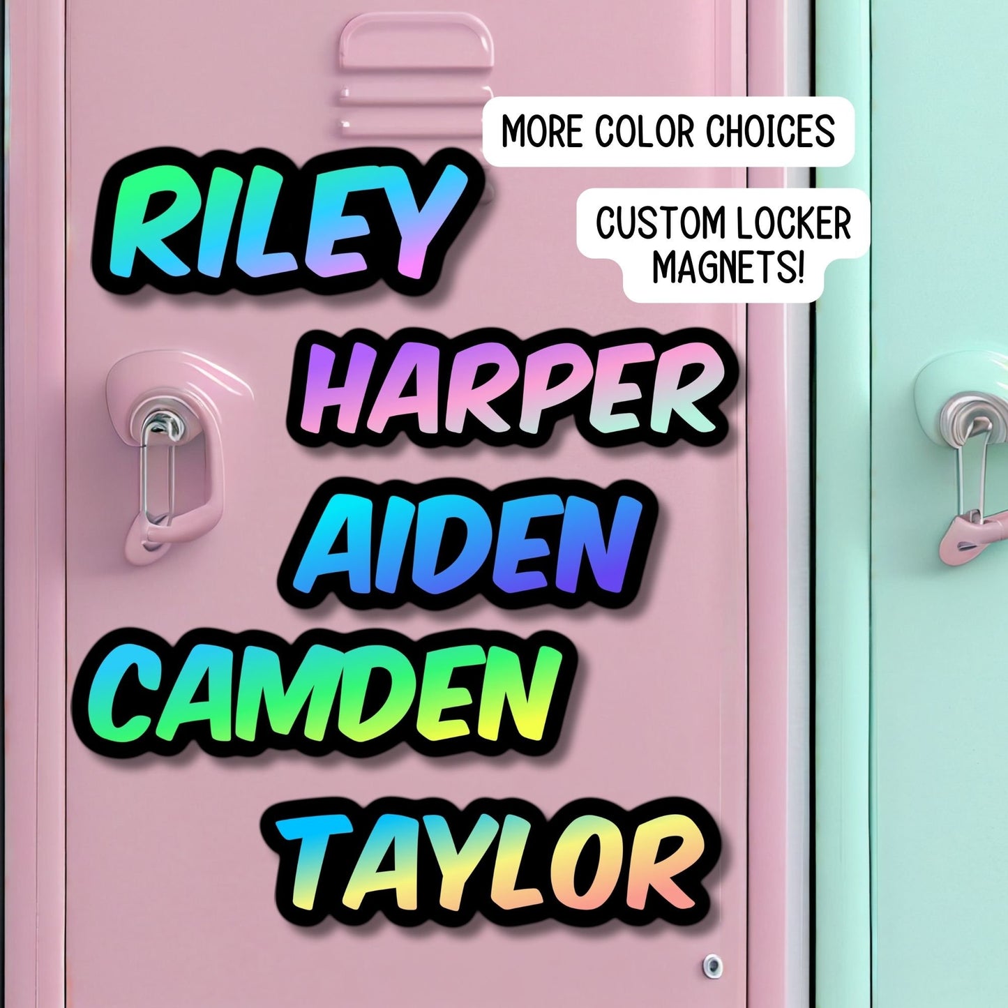 School locker magnet Custom name Magnet personalized magnet name magnet locker magnet fridge magnet kids name magnet locker decor Retro