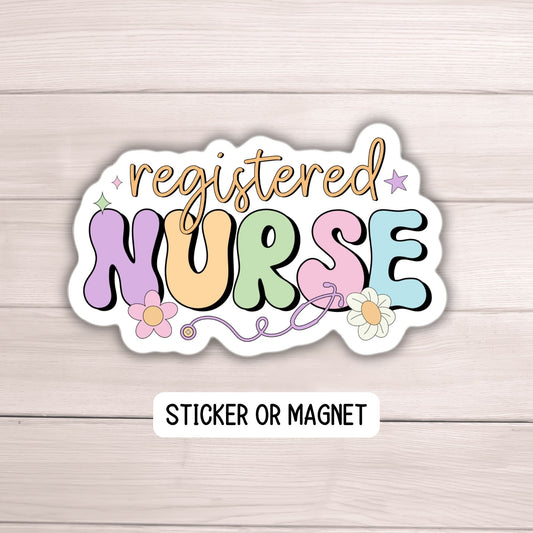 Registered Nurse sticker RN nurse gift nurse magnet healthcare worker water bottle nurse sticker Retro nurse sticker lap top decal