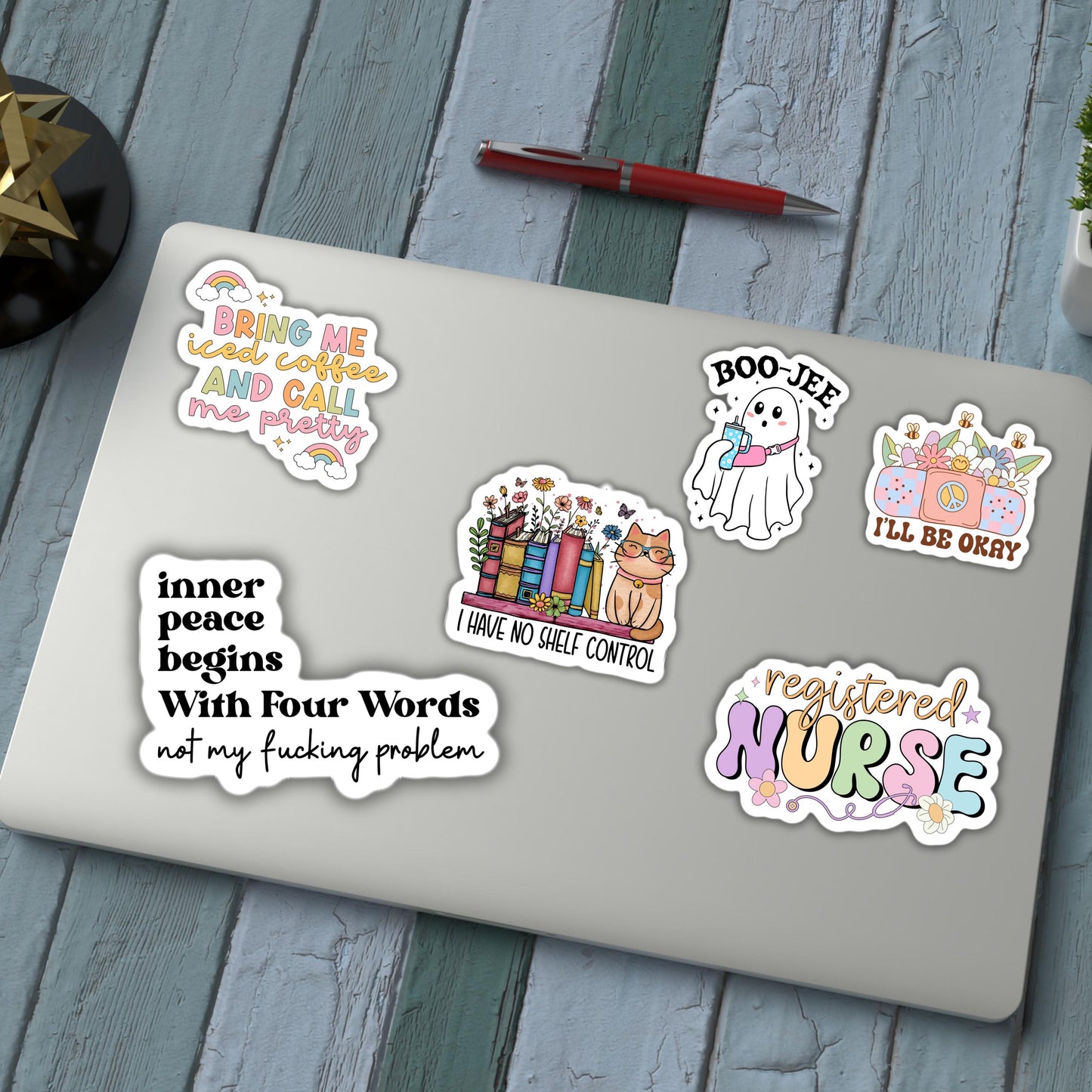 Funny inner peace sticker adult inappropriate quote Funny water bottle notebook Magnet punny sarcastic introvert hilarious accessories