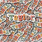 Retro floral name sticker, Personalized name stickers, Custom Name Stickers, Aesthetic stickers, best friend gift, kids name stickers, retro