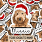 Christmas Golden Doodle Sticker, Pet name sticker, Doodle sticker, Goldendoodle Sticker, Custom pet sticker, Dog Christmas gift, Doodle mom