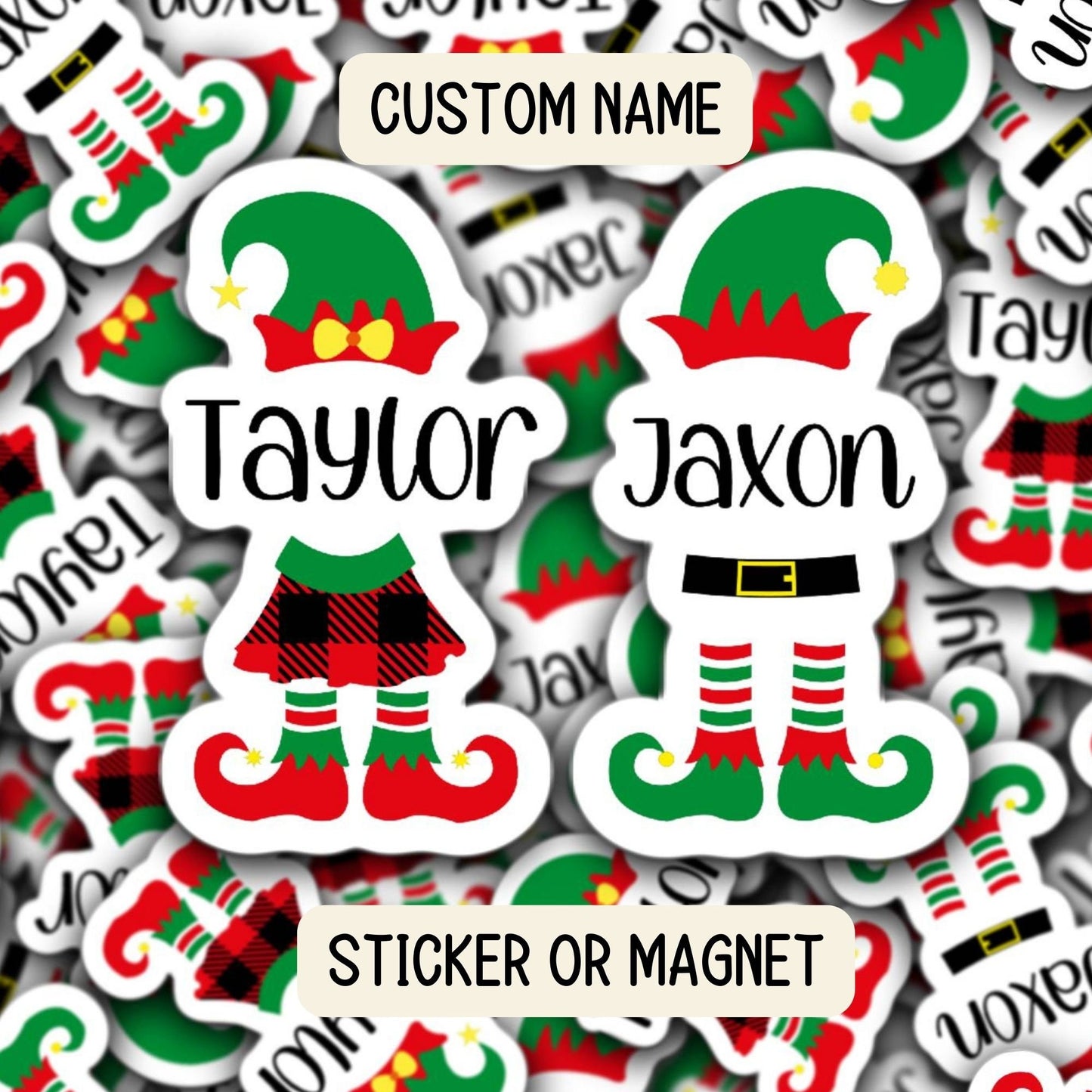 Elf name Christmas name sticker gift tags Christmas present name Christmas elf name custom Christmas name personalized Christmas name gift