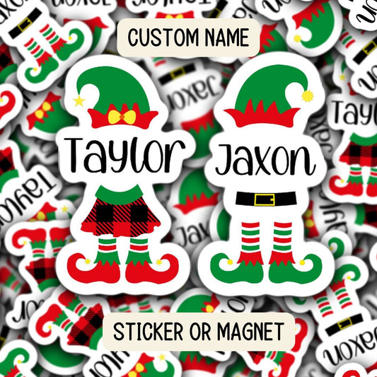 Elf name Christmas name sticker gift tags Christmas present name Christmas elf name custom Christmas name personalized Christmas name gift
