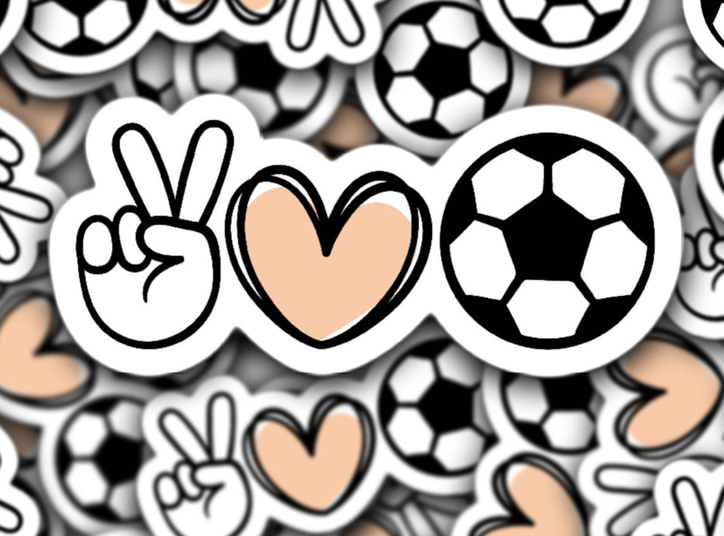 Soccer sticker, Peace love soccer, Soccer ball, Sports sticker, magnet, Soccer, water bottle sticker, lap top, sports, Soccer mama gift