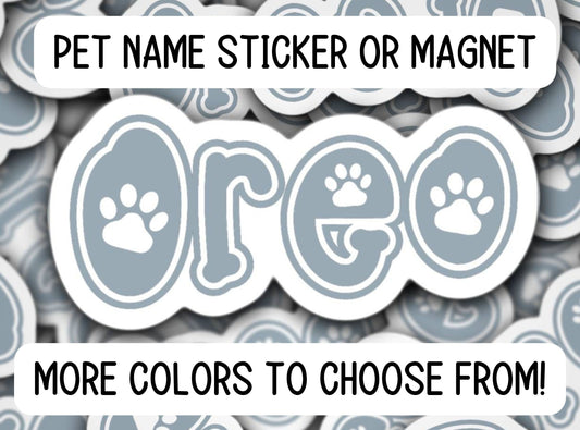 Custom pet Name Stickers, dog mom, cat mom, colorful stickers, water bottle sticker, best friend gift, cat name, dog name, pet owner gift