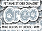 Custom pet Name Stickers, dog mom, cat mom, colorful stickers, water bottle sticker, best friend gift, cat name, dog name, pet owner gift