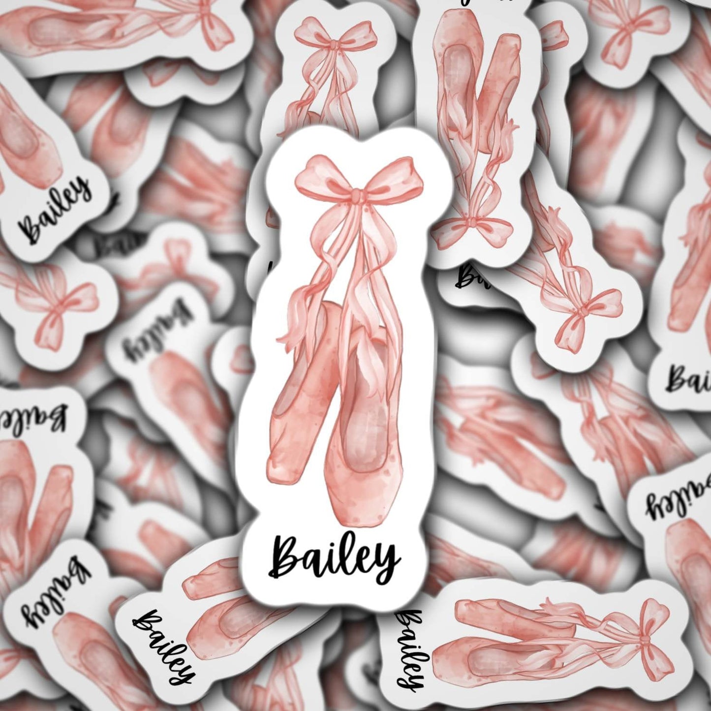 Custom name ballerina sticker, ballet sticker, dance sticker, dance mom, ballet shoes, Dance life, dancing, dancer, water bottle sticker