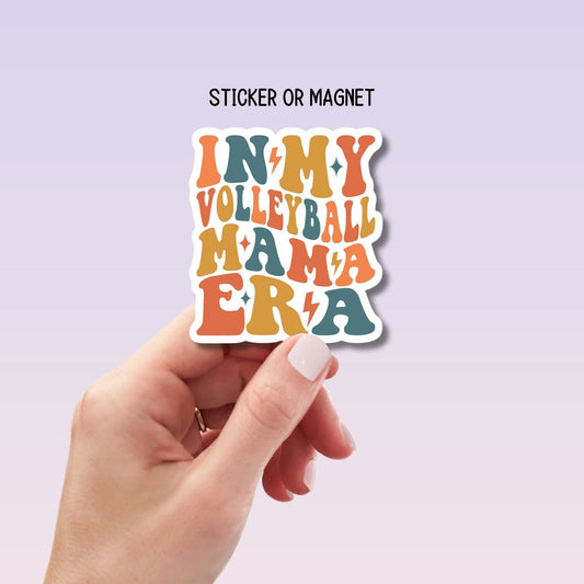 In my Volleyball mom era sports Volley ball Era sticker water bottle notebook Magnet fridge Tumbler cup gift mama sticker volleyball team