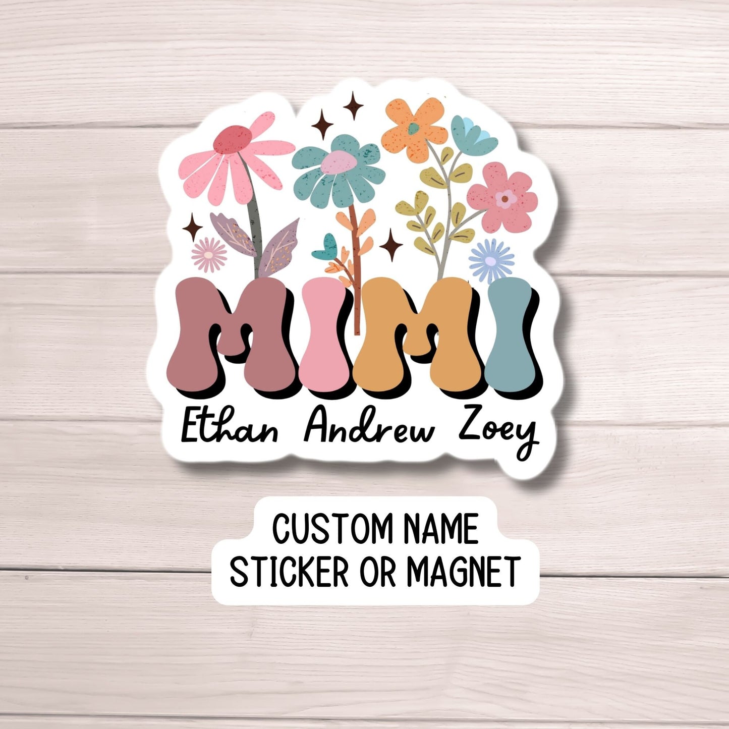 Gift for Mimi sticker Personalized Grandma Custom Name Stickers Nana gift Mother's day gift Grandkids names gift Gigi Mimi Nona meemaw