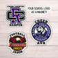 School logo mascot magnet football cross country cheer soccer water polo sports school clubs baseball swim team gift locker decoration coach school spirit