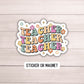 RetroTeacher sticker magnet teacher appreciation Teacher gift retro gift cute teacher magnet lap top pre school notebook back to school