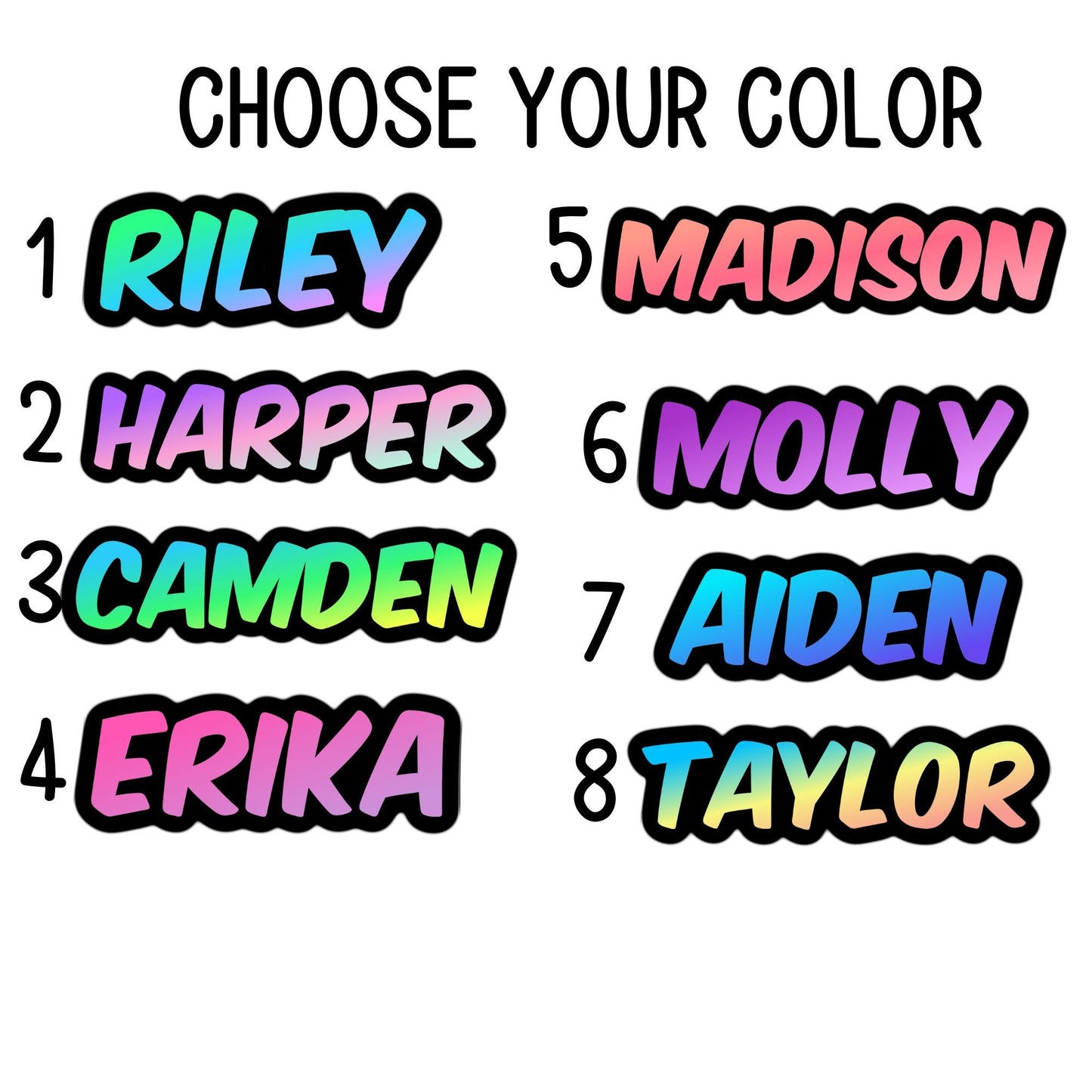 Tumbler name sticker Retro font name sticker Gradient color Name sticker Personalized name Water bottle sticker Custom Kids name sticker