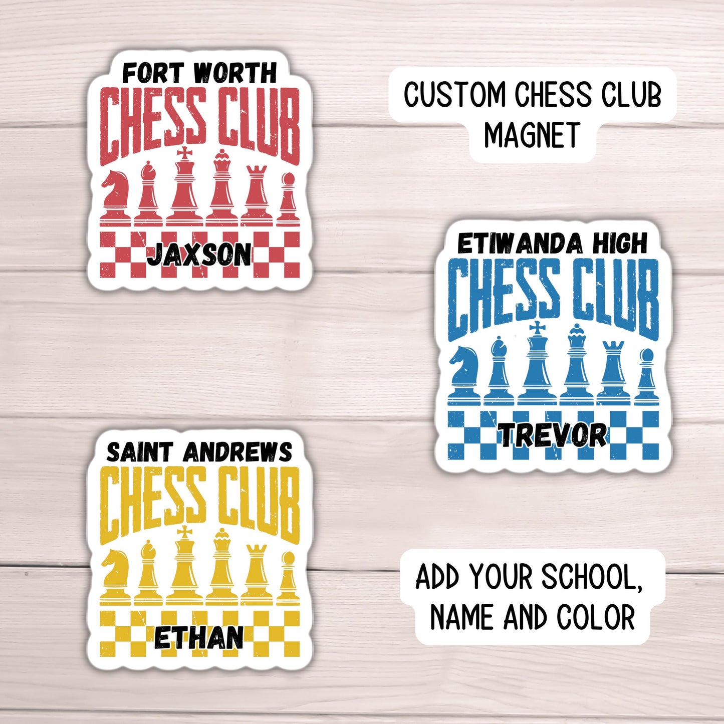 Chess club custom magnet chess club high school club name personalized  team name locker school team locker decoration gift