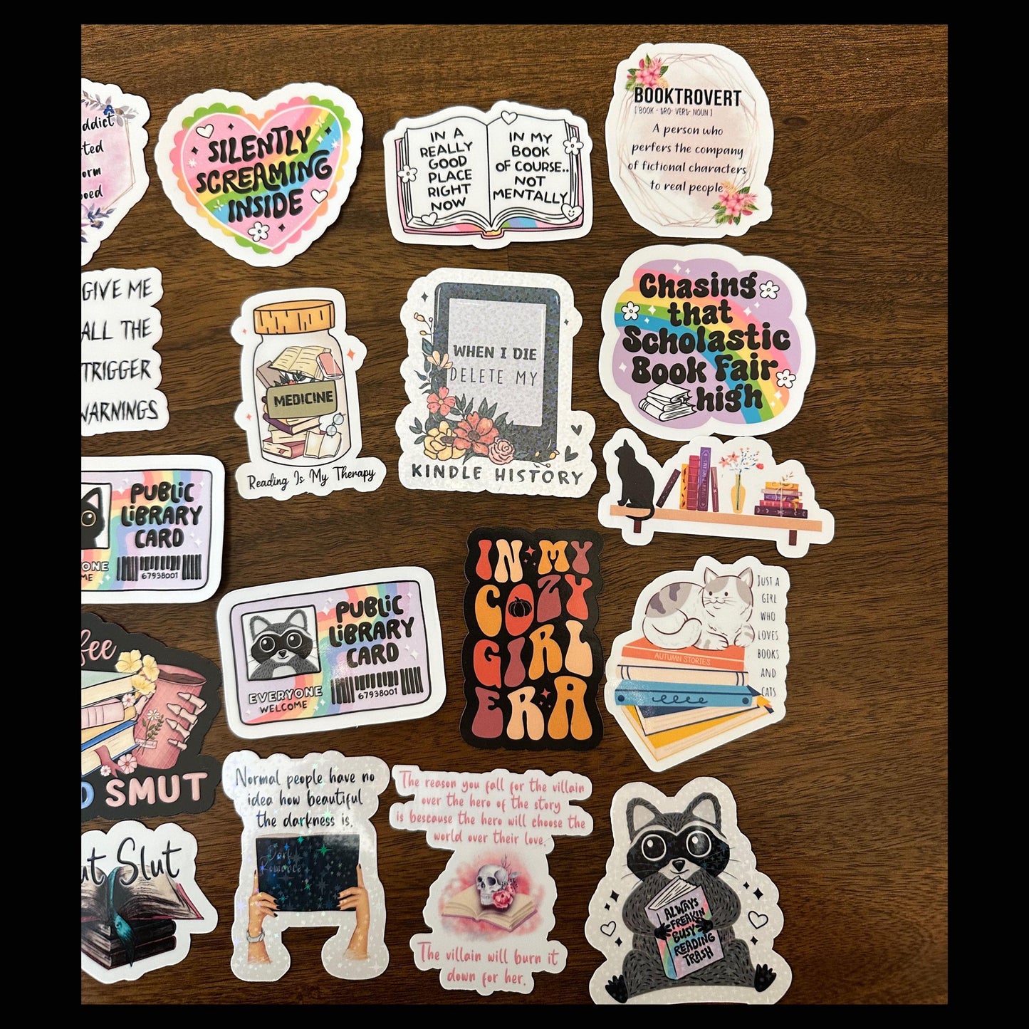 Book lover sticker Booktrovert book worm book nerd booktok Bookish water bottle reading quotes book lover gift cute introvert library card