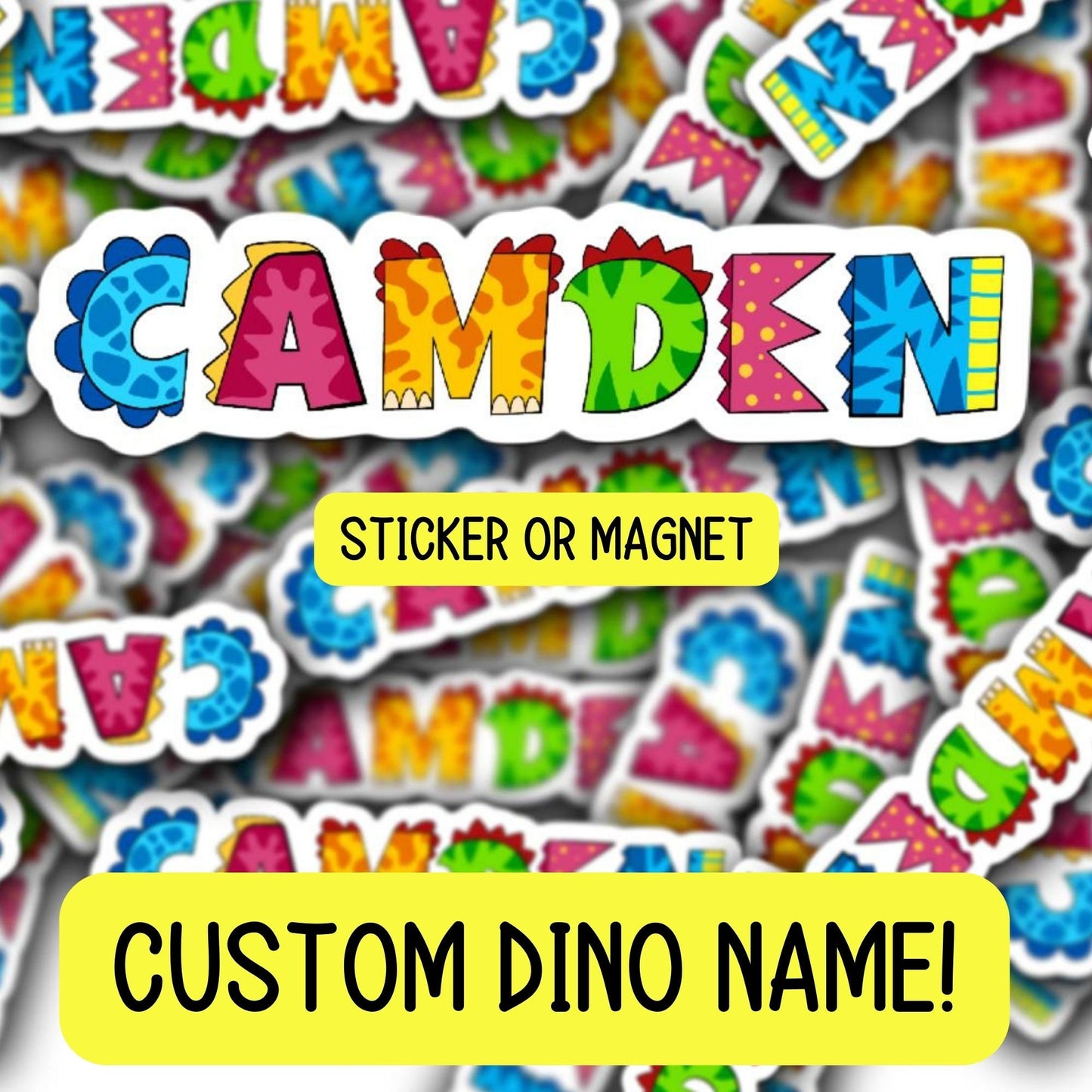 Dinosaur name, Dino party favors, Personalized name stickers, boy name sticker, Dinosaur sticker, water bottle sticker, kids name sticker
