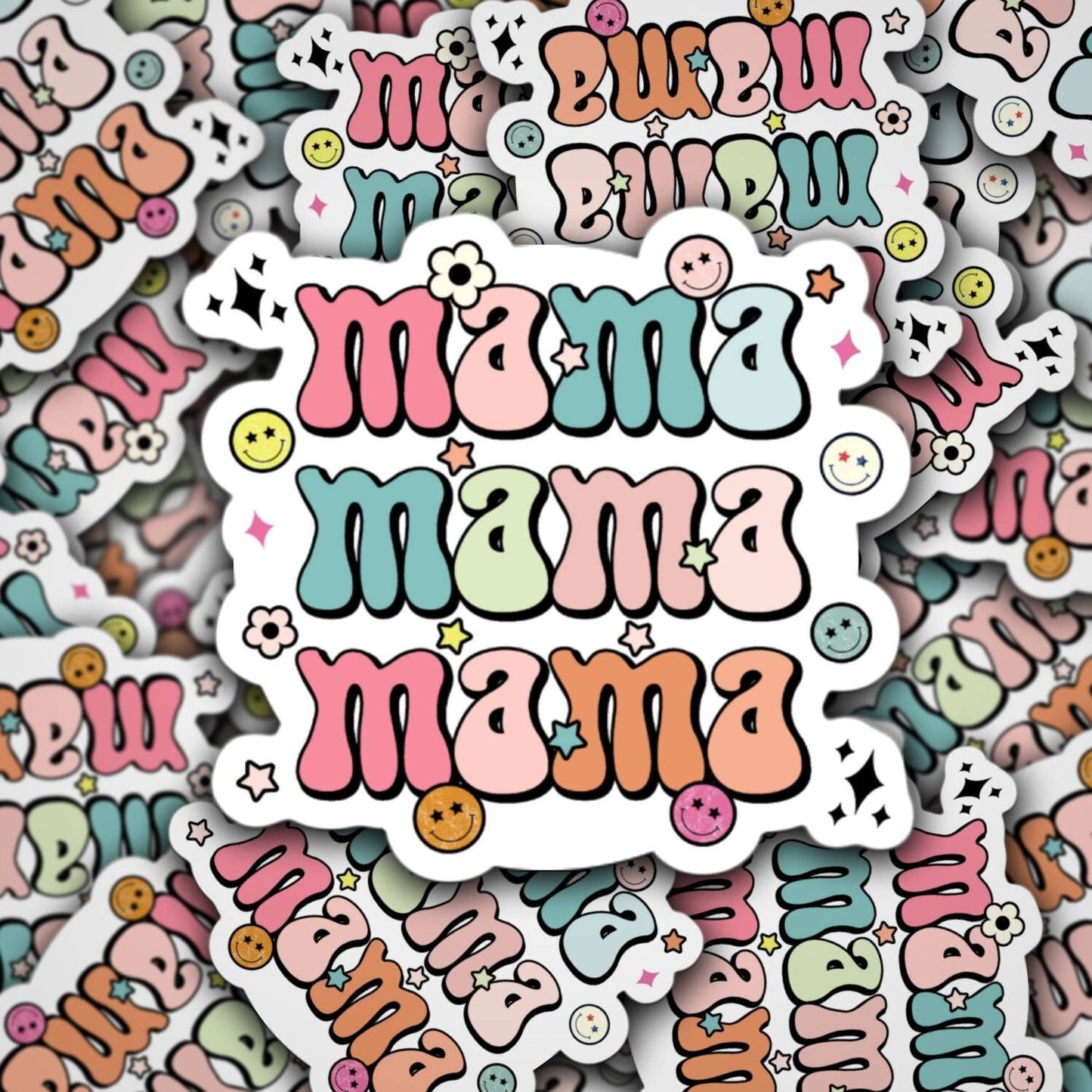 Retro mama sticker, Retro mom gift, mama aesthetic sticker, Mama Sticker, Tumbler cup sticker, Gift for mama, Lap top sticker, water bottle