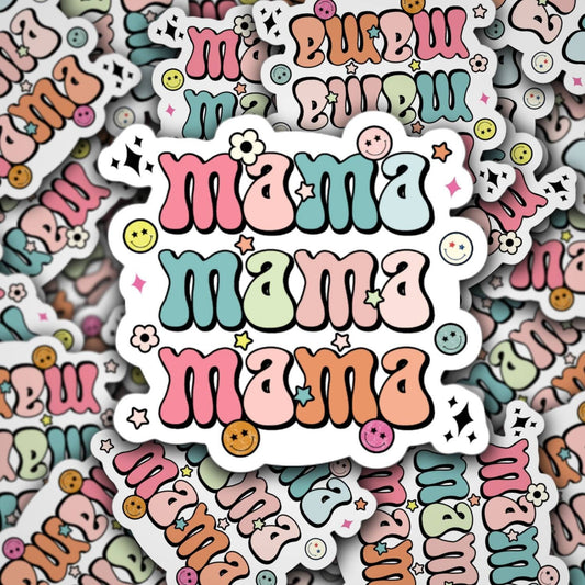 Retro mama sticker, Retro mom gift, mama aesthetic sticker, Mama Sticker, Tumbler cup sticker, Gift for mama, Lap top sticker, water bottle