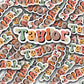 Retro floral name sticker, Personalized name stickers, Custom Name Stickers, Aesthetic stickers, best friend gift, kids name stickers, retro