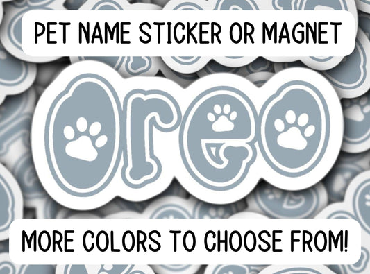 Custom pet Name Stickers, dog mom, cat mom, colorful stickers, water bottle sticker, best friend gift, cat name, dog name, pet owner gift