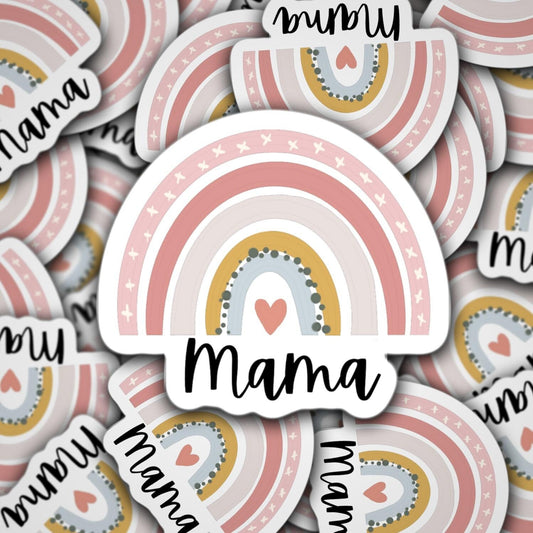 Boho Rainbow Mama Sticker, Mama sticker , Mom life, Mom sticker, Rainbow heart, Gift for mom, Magnet, water bottle, Aesthetic Sticker, Gift