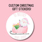 Pink Custom from Santa sticker Coquette bow kids Santa Claus Gift label Personalized Christmas Name Stickers Christmas name tag name Present