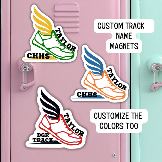 Track and field cross country Custom name Magnet Track team school Running name personalized magnet locker accessories magnet decor