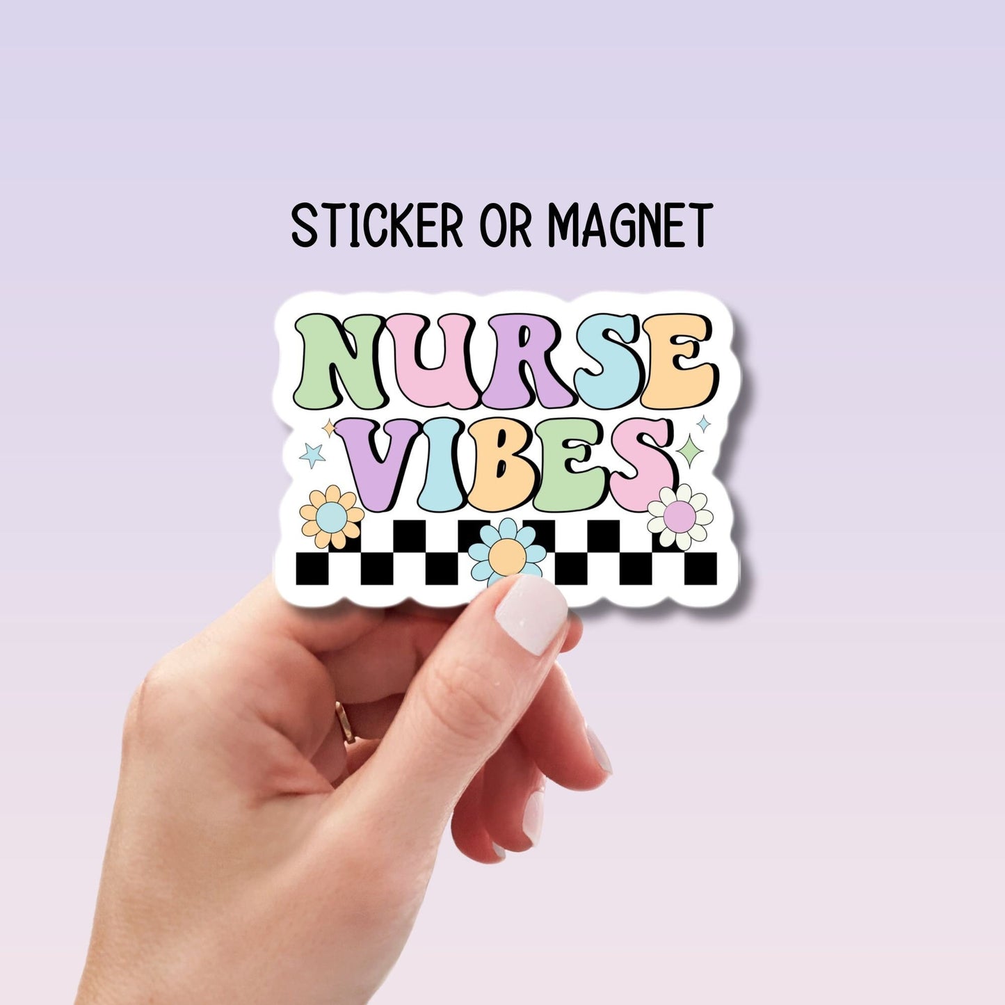 Nurse sticker Nurse vibes RN LVN CNA, nurse gift nurse magnet healthcare water bottle nurse sticker Retro nurse sticker lap top decal groovy