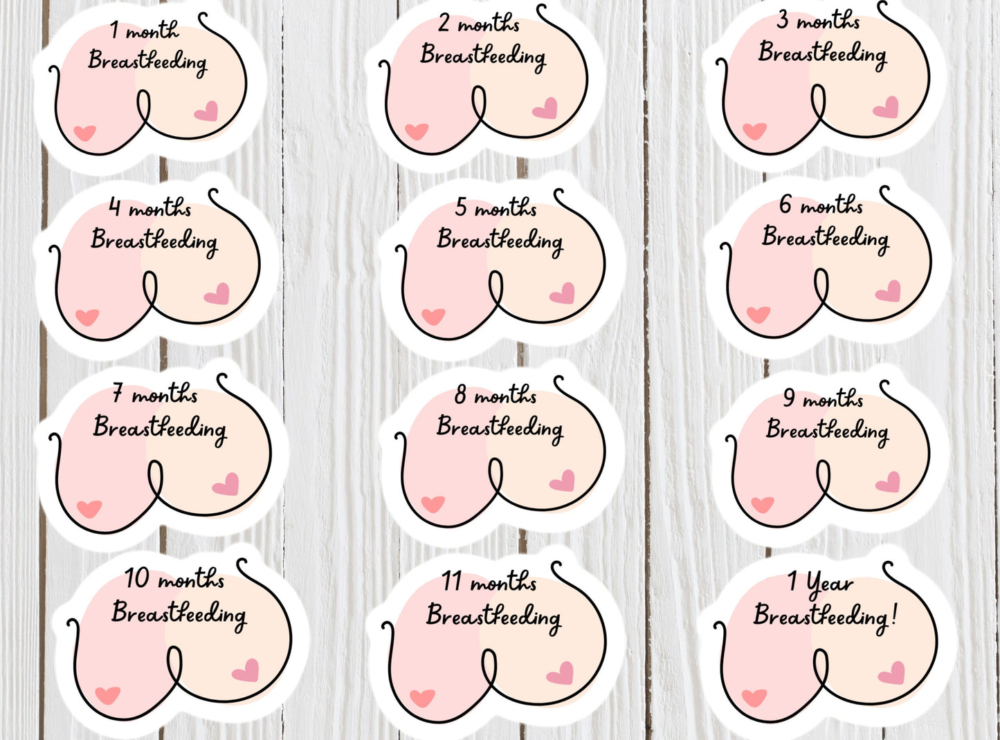 Breastfeeding milestone stickers, nursing mama stickers, Water bottle stickers, mom gift, pumping mom, spectra pump,  liquid gold