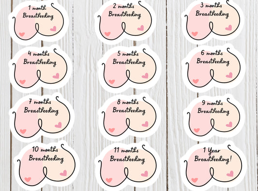 Breastfeeding milestone stickers, nursing mama stickers, Water bottle stickers, mom gift, pumping mom, spectra pump,  liquid gold