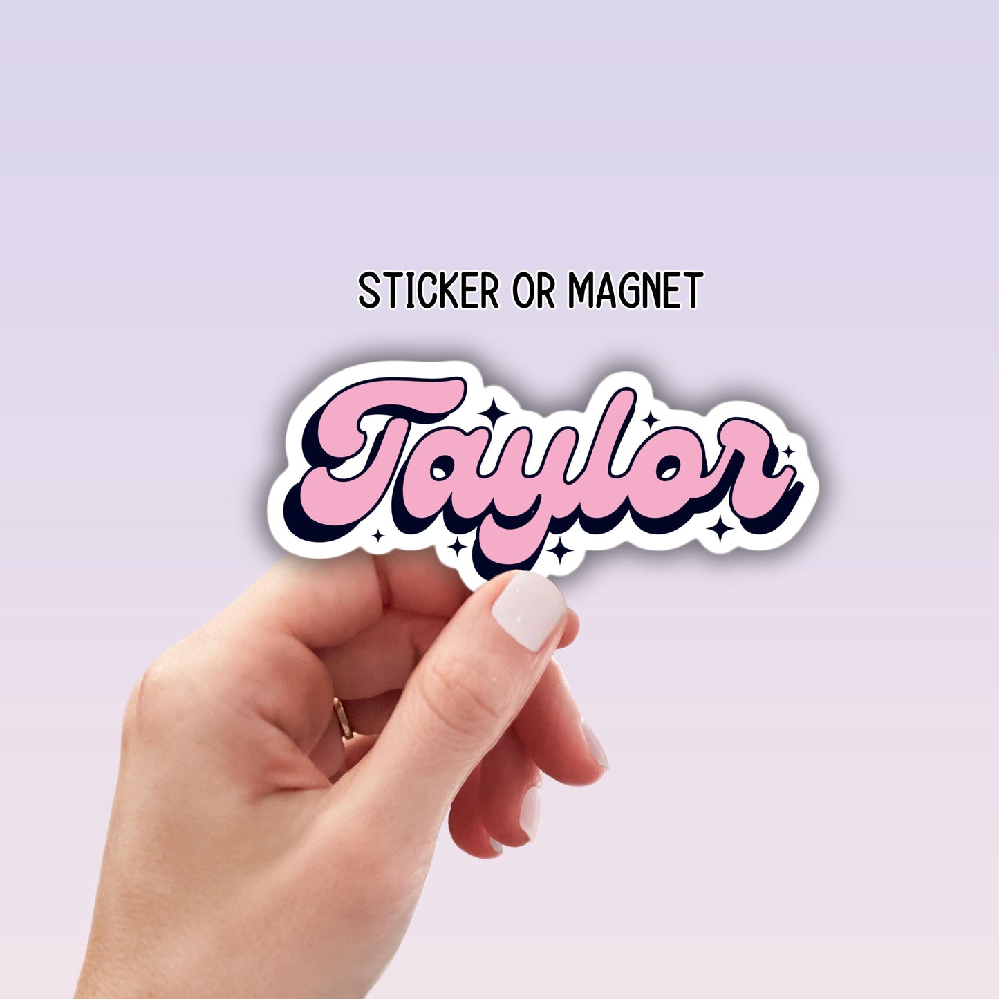 Retro Custom Name Personalized sticker kids name sticker school lunch box name water bottle name Retro font name locker magnet lap top