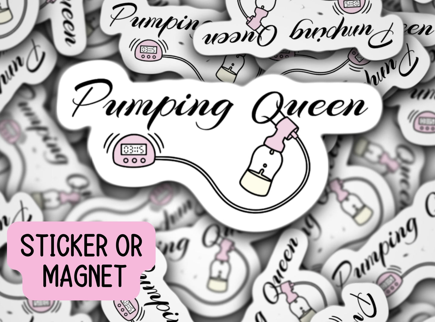 Pumping Queen Sticker, Breastfeeding stickers, breastmilk sticker, breast pump sticker, magnet, liquid gold, Exclusive Pumper, mama gift