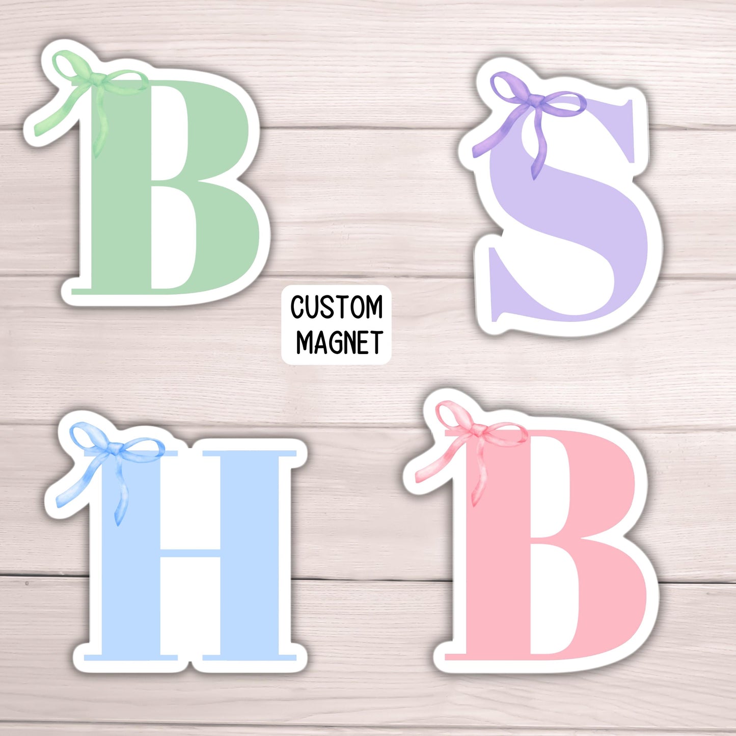 Coquette Monogram letter Pink Ribbon Bow Initial School locker magnet Custom name Magnet personalized name locker fridge magnet kids decor