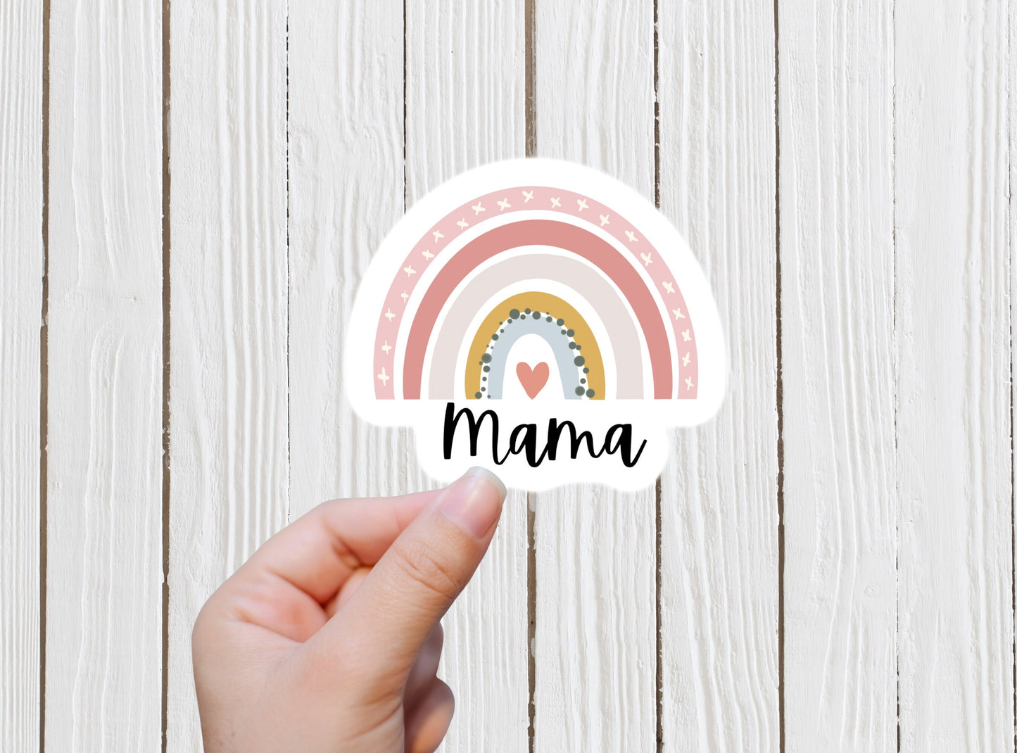 Boho Rainbow Mama Sticker, Mama sticker , Mom life, Mom sticker, Rainbow heart, Gift for mom, Magnet, water bottle, Aesthetic Sticker, Gift
