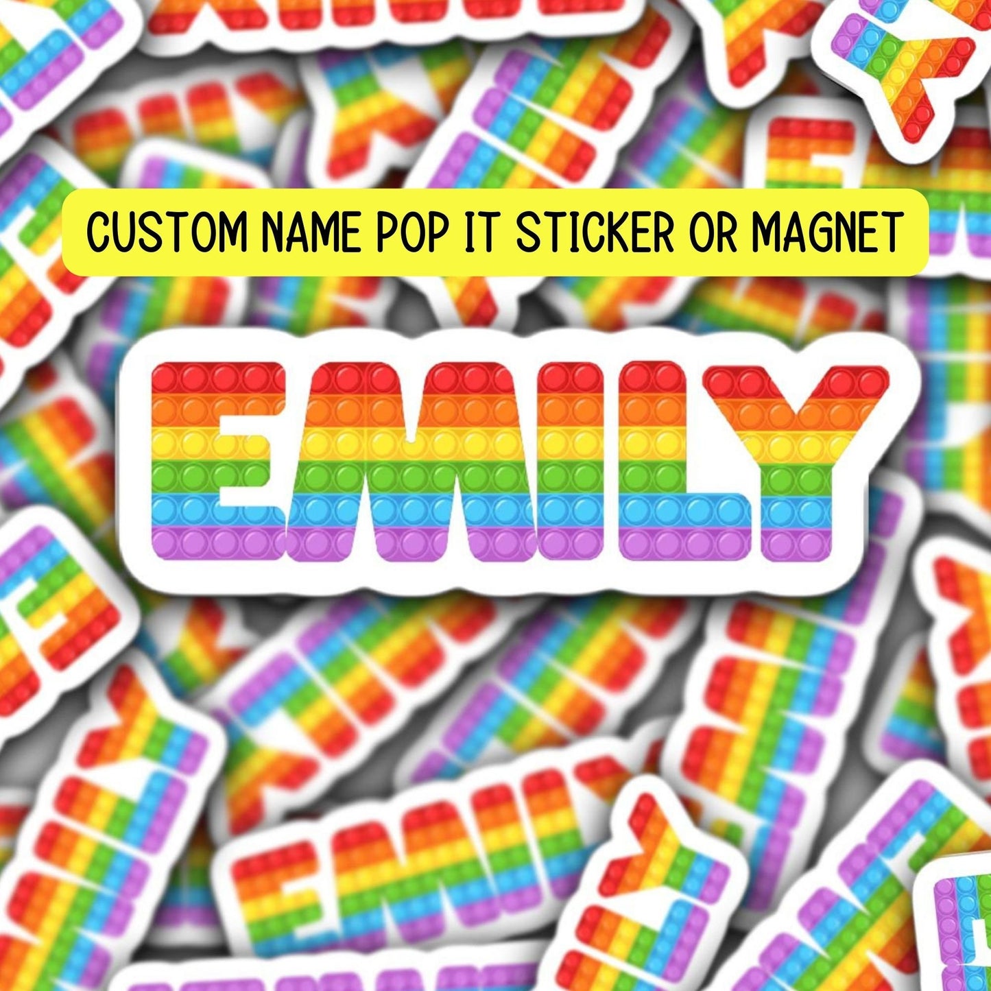 Kids custom name sticker Personalized Custom Name Stickers Name magnet Water bottle sticker Tumbler cup stickers kids party favor pop it
