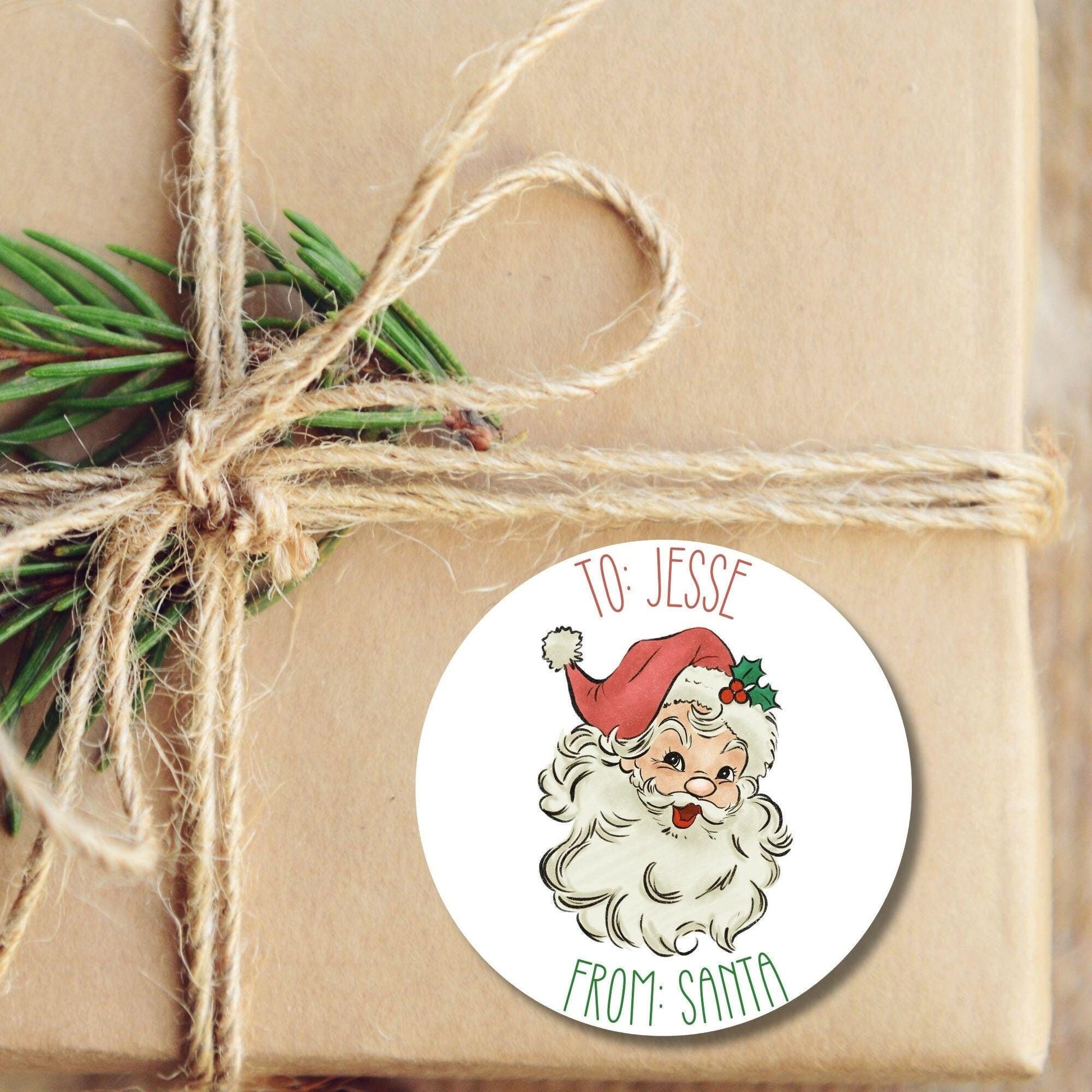 Custom from Santa sticker kids Santa Claus Gift labels Personalized Christmas Name Stickers Christmas name tags  name sticker Present