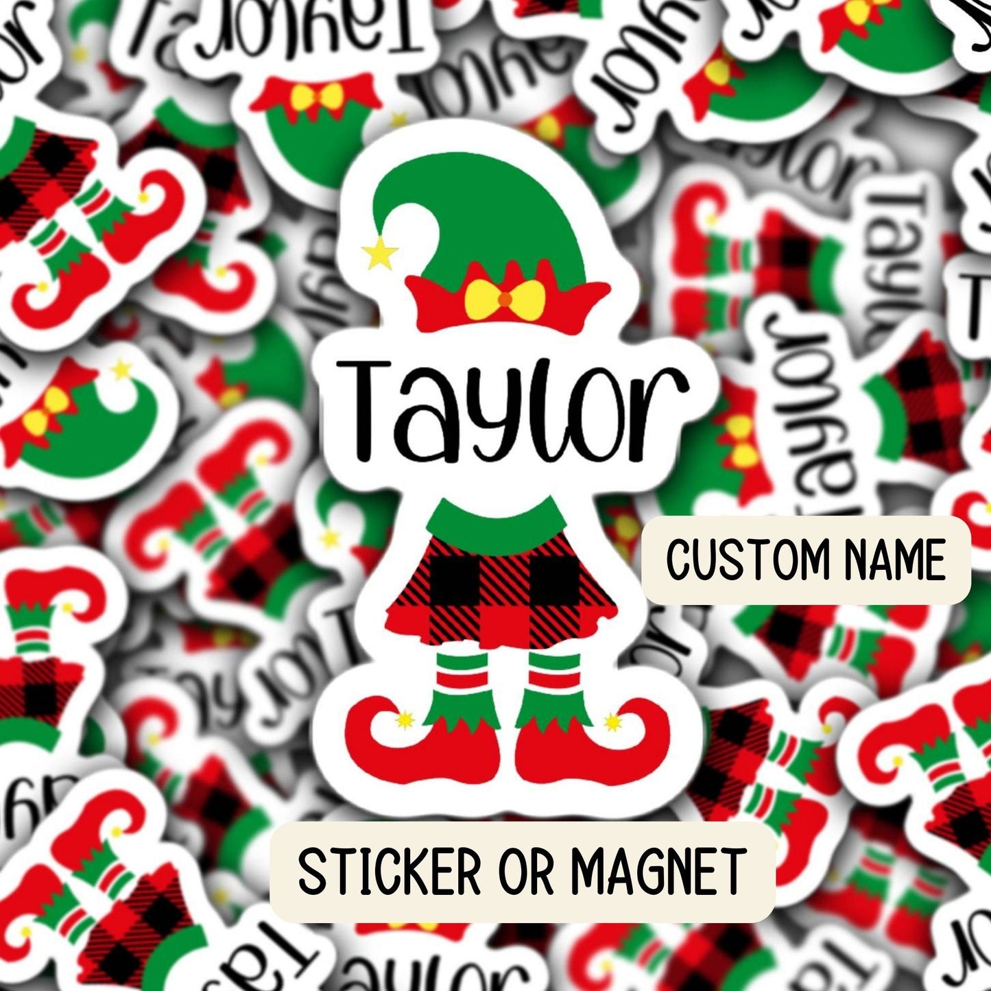 Elf name Christmas name sticker gift tags Christmas present name Christmas elf name custom Christmas name personalized Christmas name gift