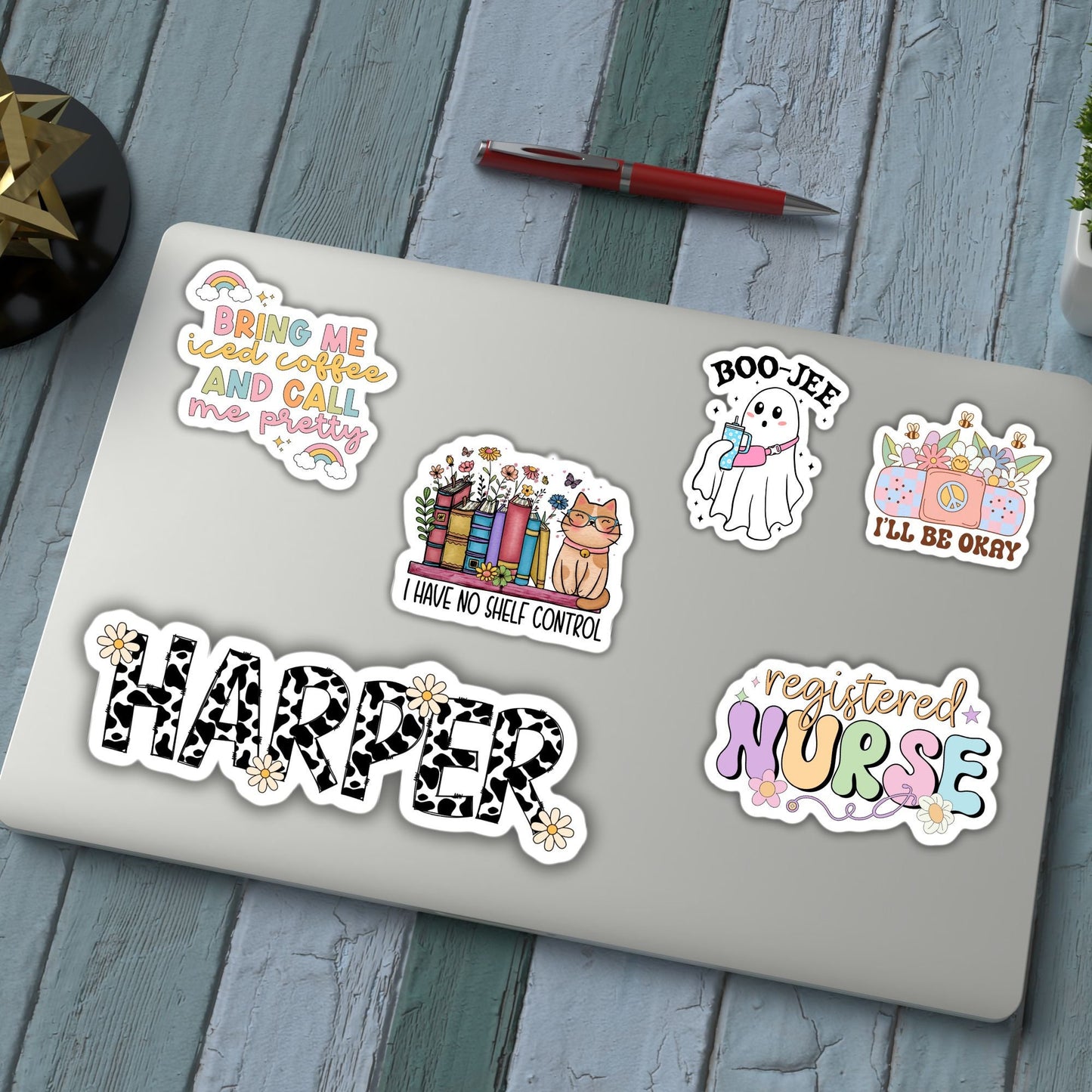Cow print name sticker Personalized Custom Name Stickers Name magnet Water bottle sticker best friend gift Tumbler stickers Cow letters